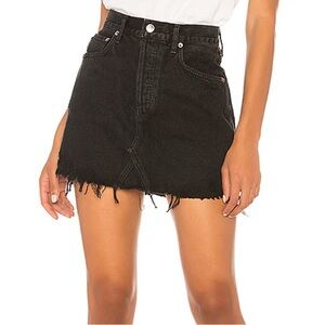 Agolde Quinn Black Denim Skirt Size 25